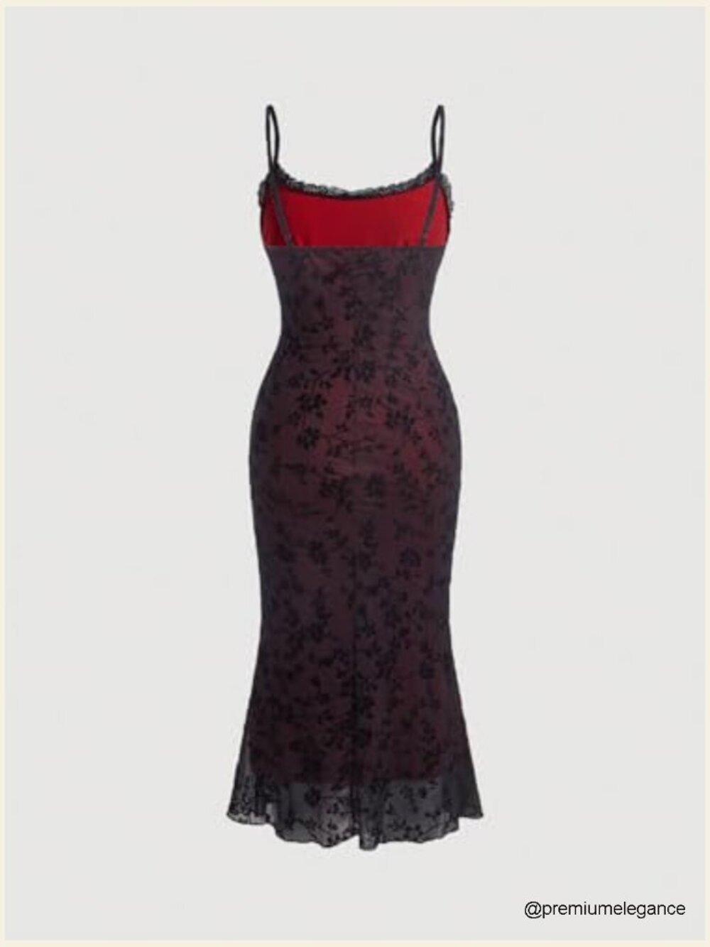 Floral Mesh Bodycon Cami Dress Semi Formal Party Outfit - Picture 3 of 5